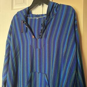 Colorful Blue and Green Hoodie from Ecuador XL